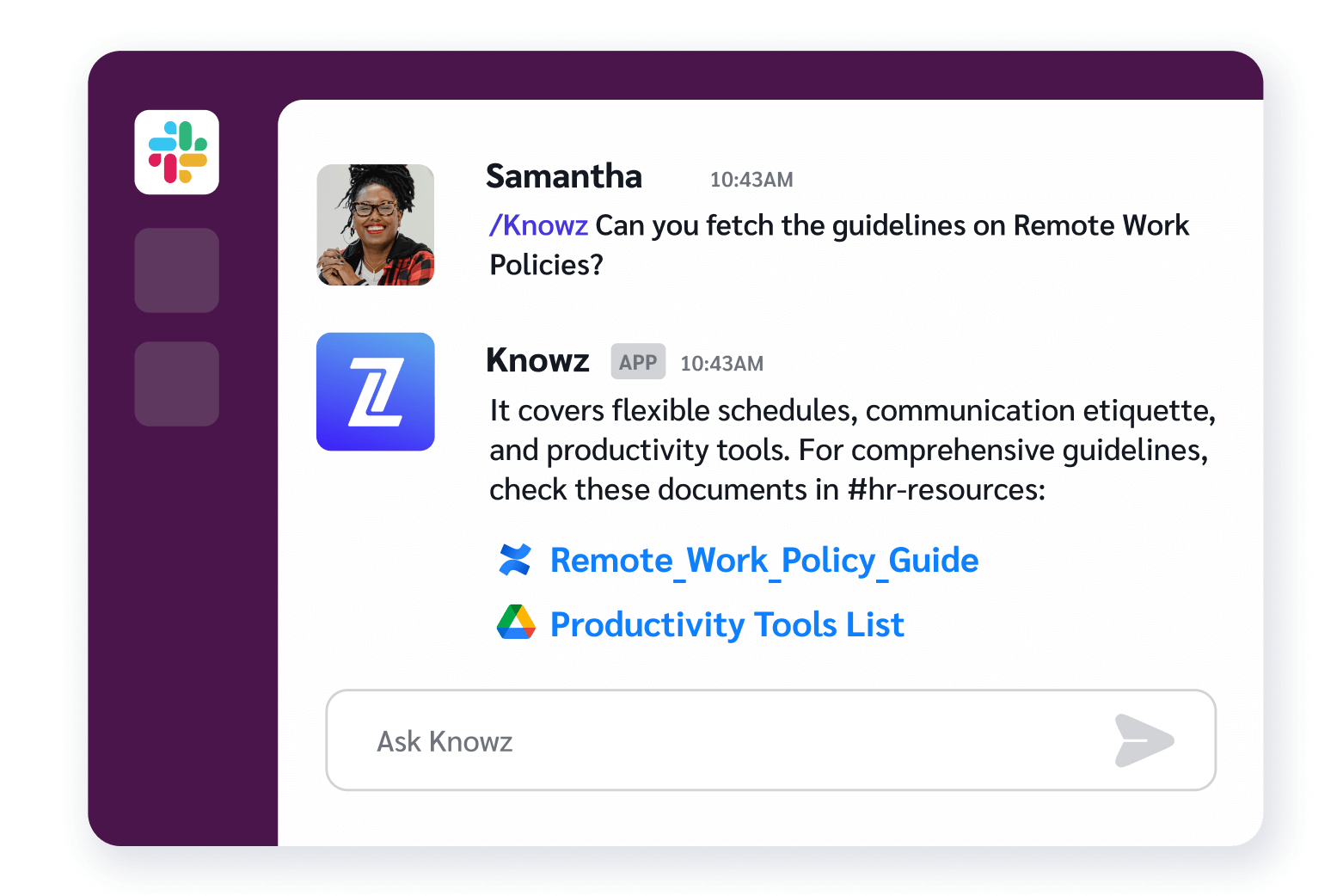 Knowzs Confluence within Slack (1)