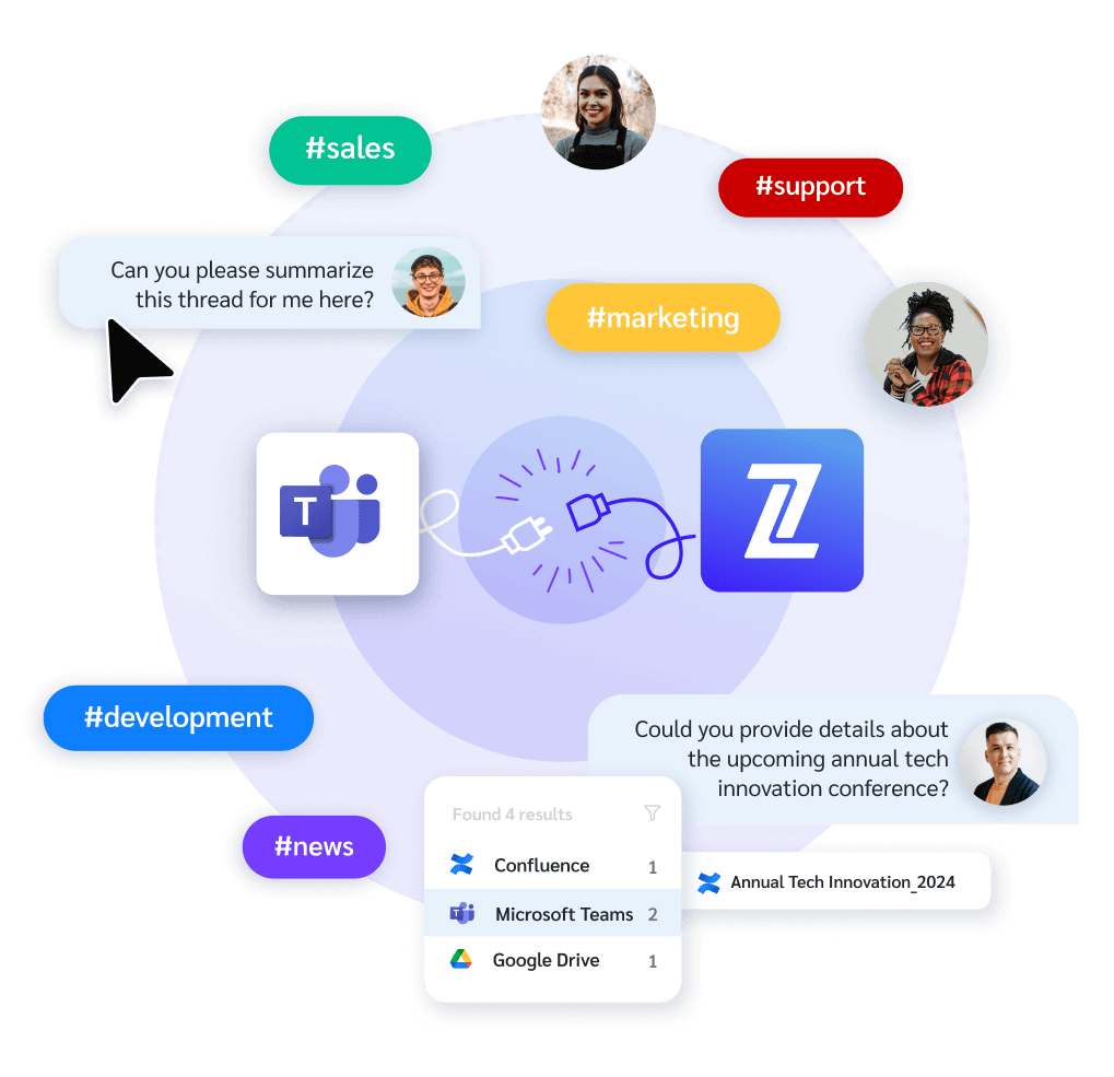 Knowzs Microsoft Team Integration_ Find any answer you need from Microsoft Teams in Knowz.